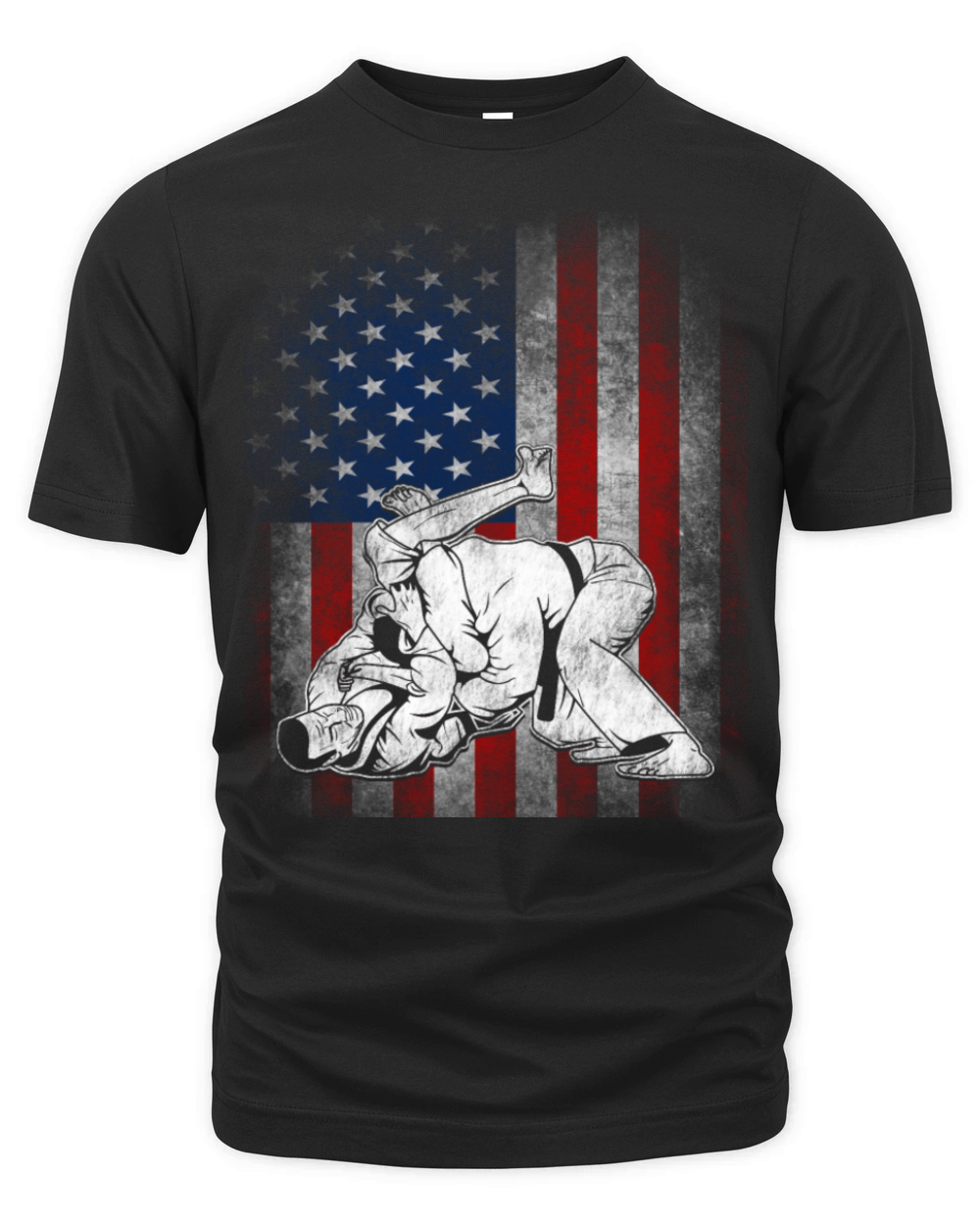 Jiu JItsu BJJ MMA US Flag Shirt Gift for Jiujitsu Organic Unisex T-shirt