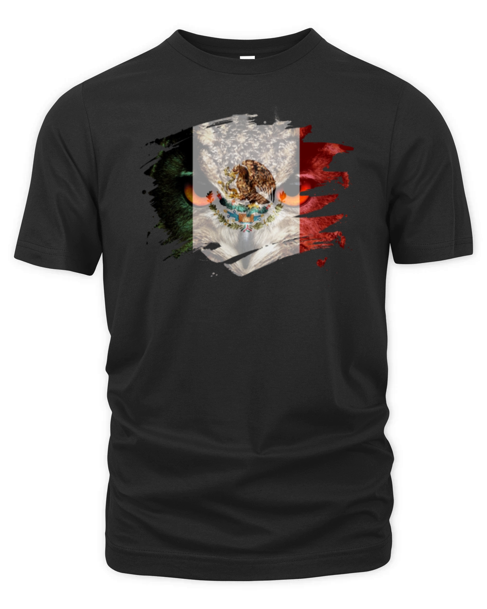 Mexico Flag and Menacing Owl Organic Unisex T-shirt