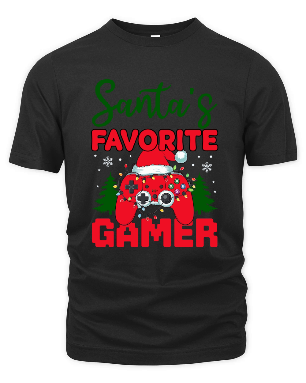 Santas Favorite Gamer 5 Organic Unisex T-shirt