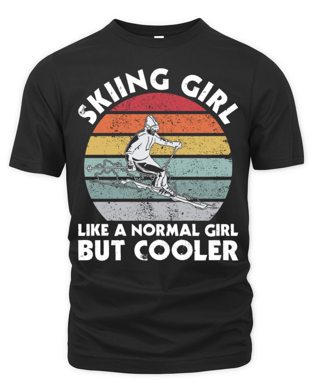 Vintage Skiing Girl Like A Normal Girl But Cooler Organic Unisex T-shirt