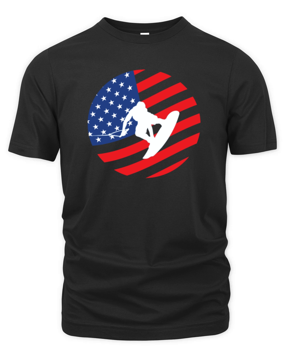 Wake Boarding American Flag Organic Unisex T-shirt
