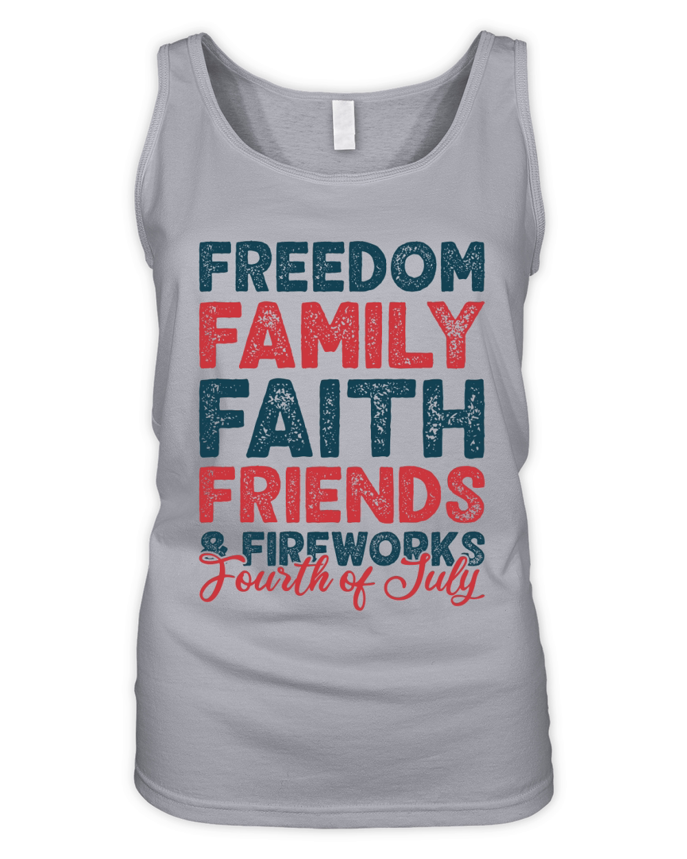 Freedom Family Faith friends & fireworks fourth of july Organic Women's Tank Top