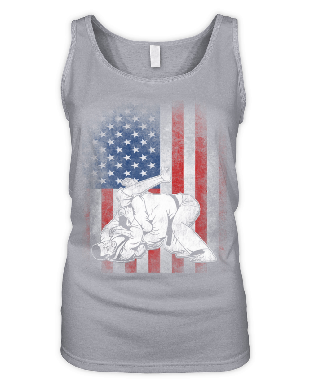 Jiu JItsu BJJ MMA US Flag Shirt Gift for Jiujitsu Organic Women's Tank Top