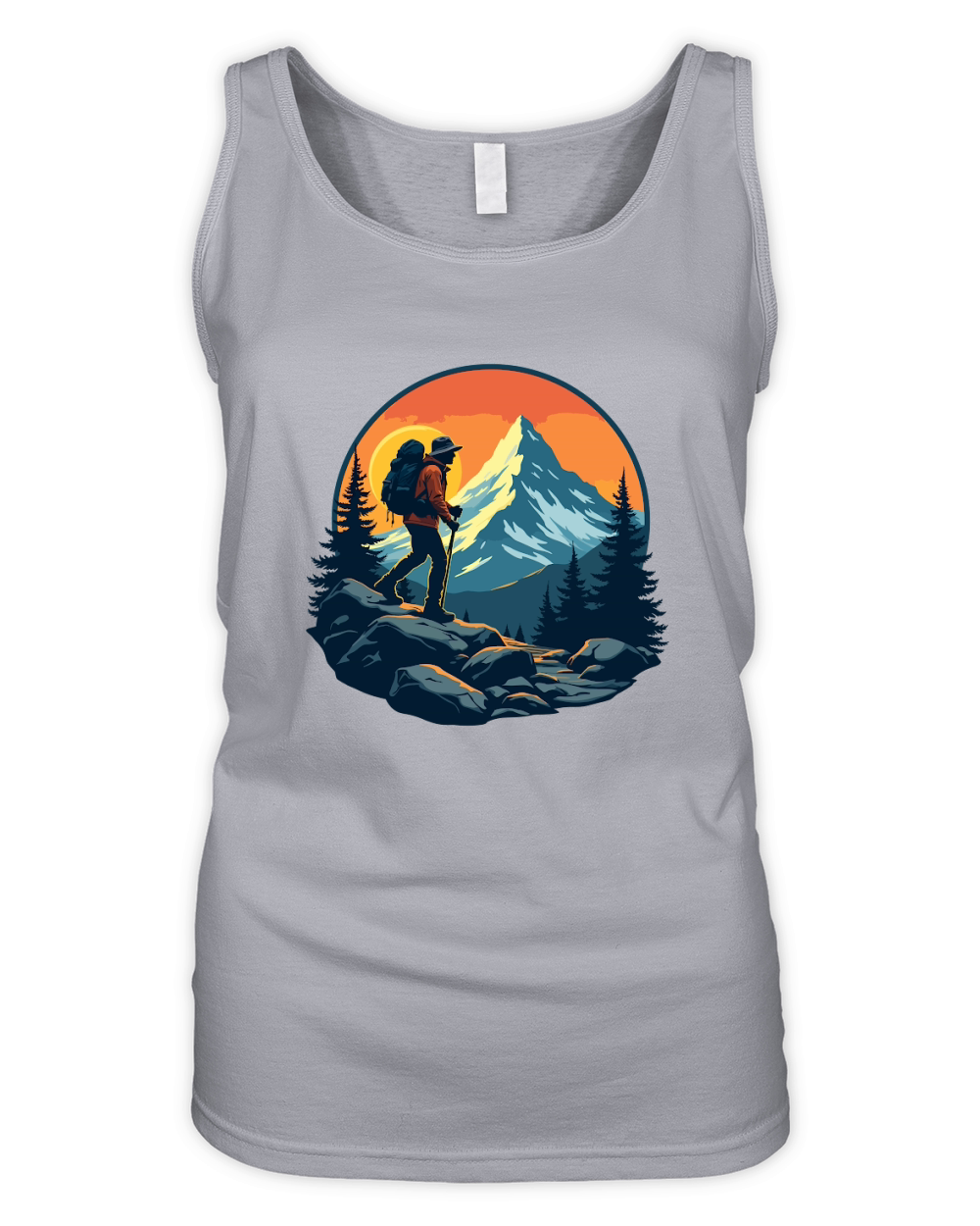 Mountain explorer hiking adventure Illus 02 Organic Women's Tank Top