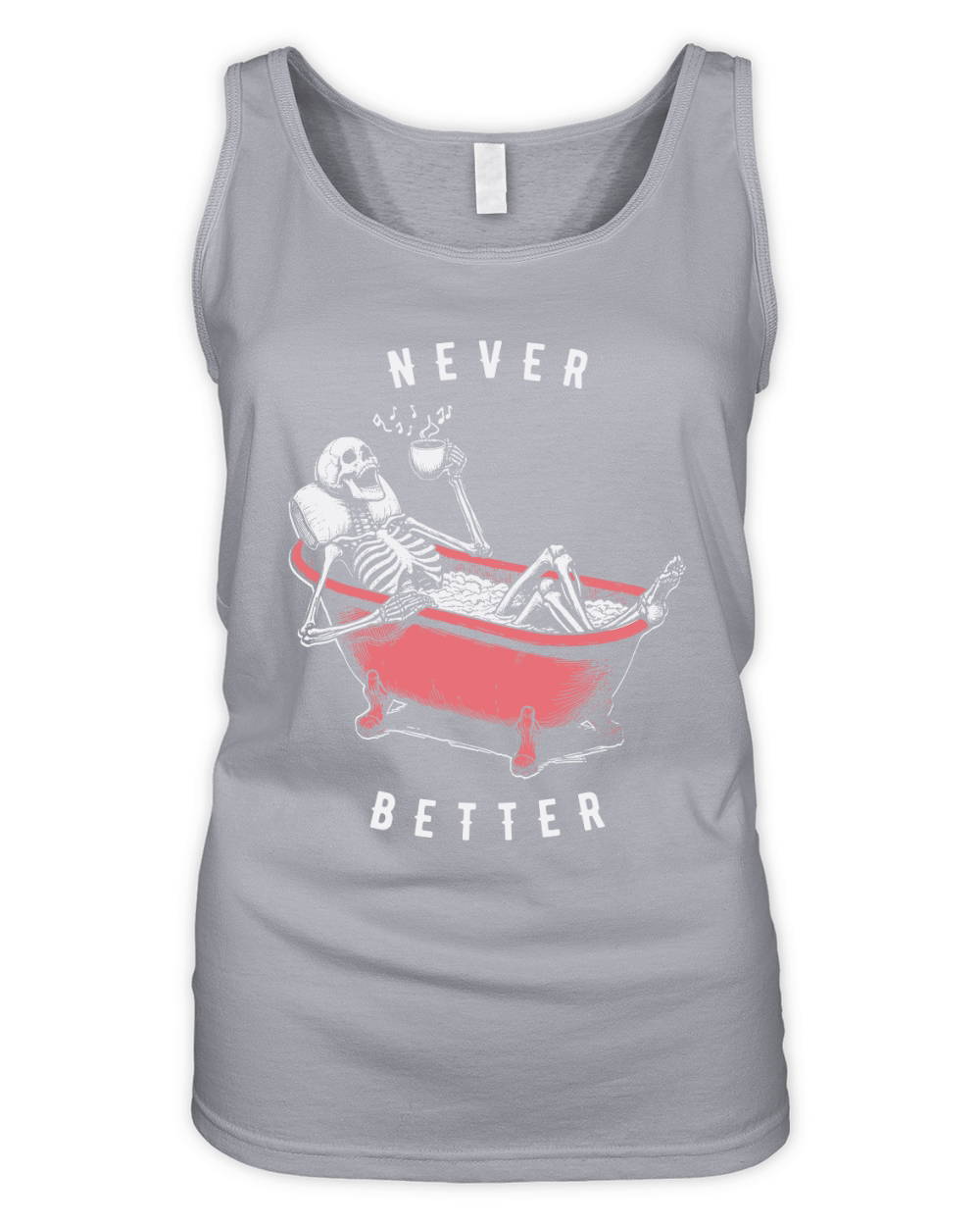 Never Better Skeleton In Bathtub D Color Organic Women's Tank Top