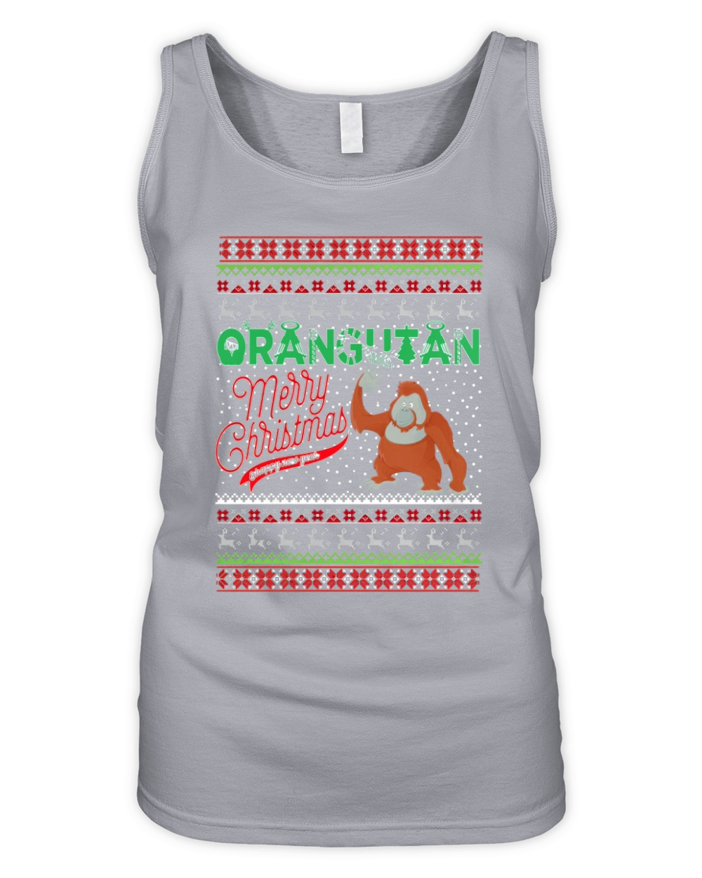 Orangutan Ugly Merry Christmas Organic Women's Tank Top