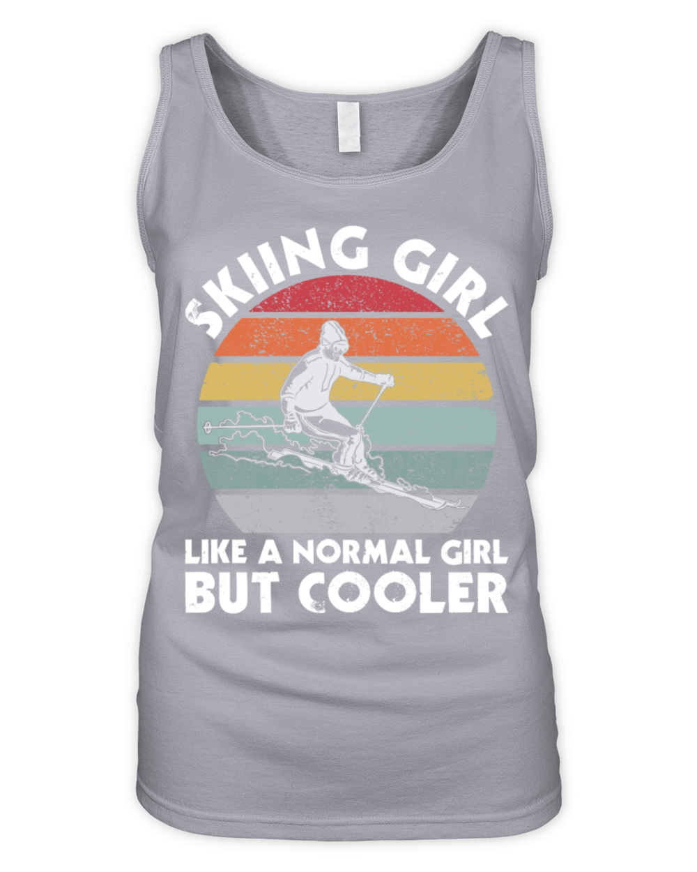 Vintage Skiing Girl Like A Normal Girl But Cooler Organic Women's Tank Top