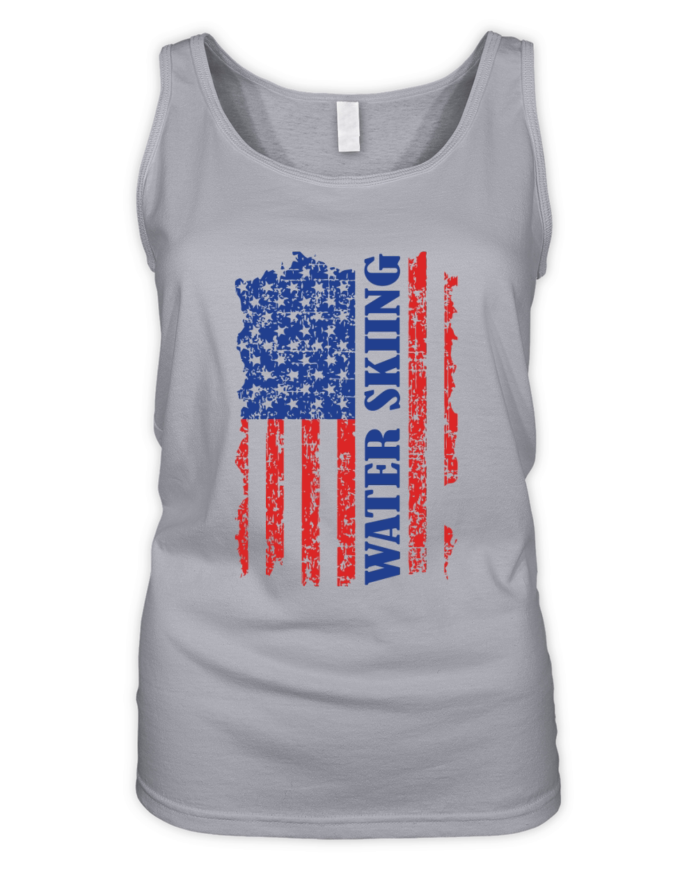 Water Skiing American Flag 4th of July Organic Women's Tank Top
