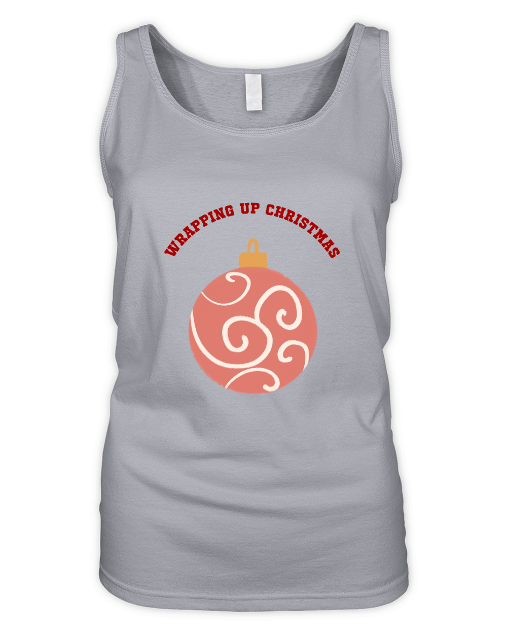 Wrapping Up Christmas red ornament with pattern Organic Women's Tank Top