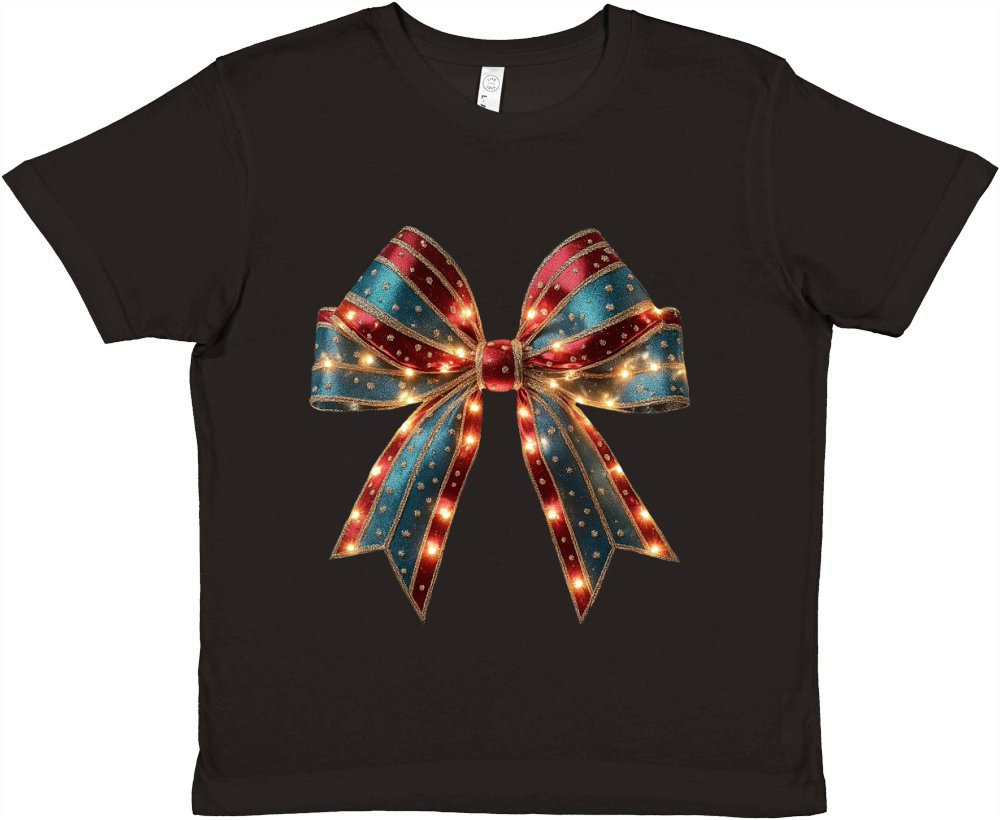 Christmas Light Bow 5 Premium Kids Crewneck T-shirt