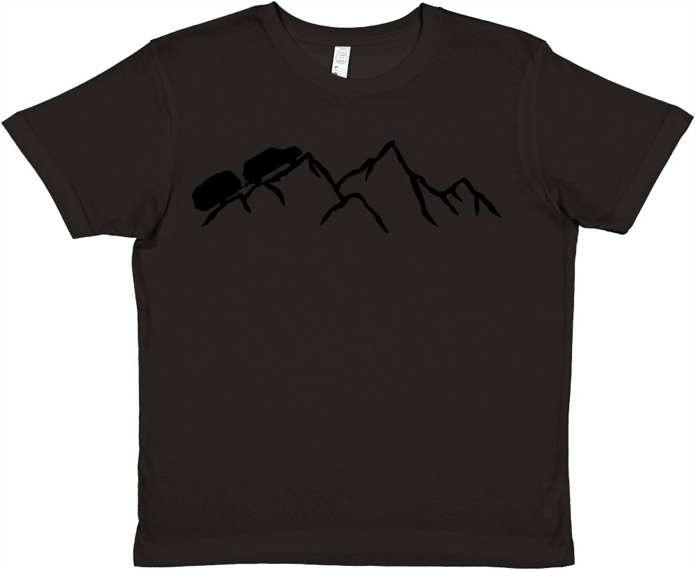 mountains mountains caravan silhouette off-road ve Premium Kids Crewneck T-shirt