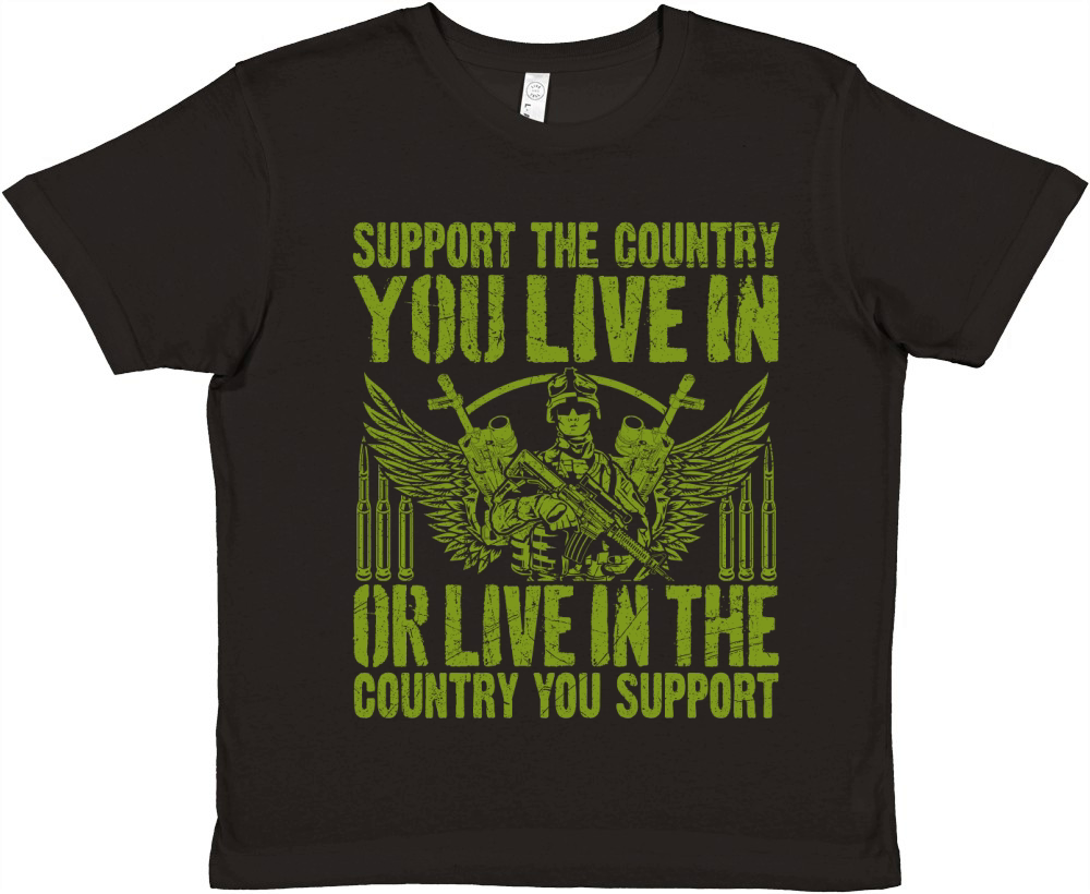 support the country you live in or live in the country you support Premium Kids Crewneck T-shirt