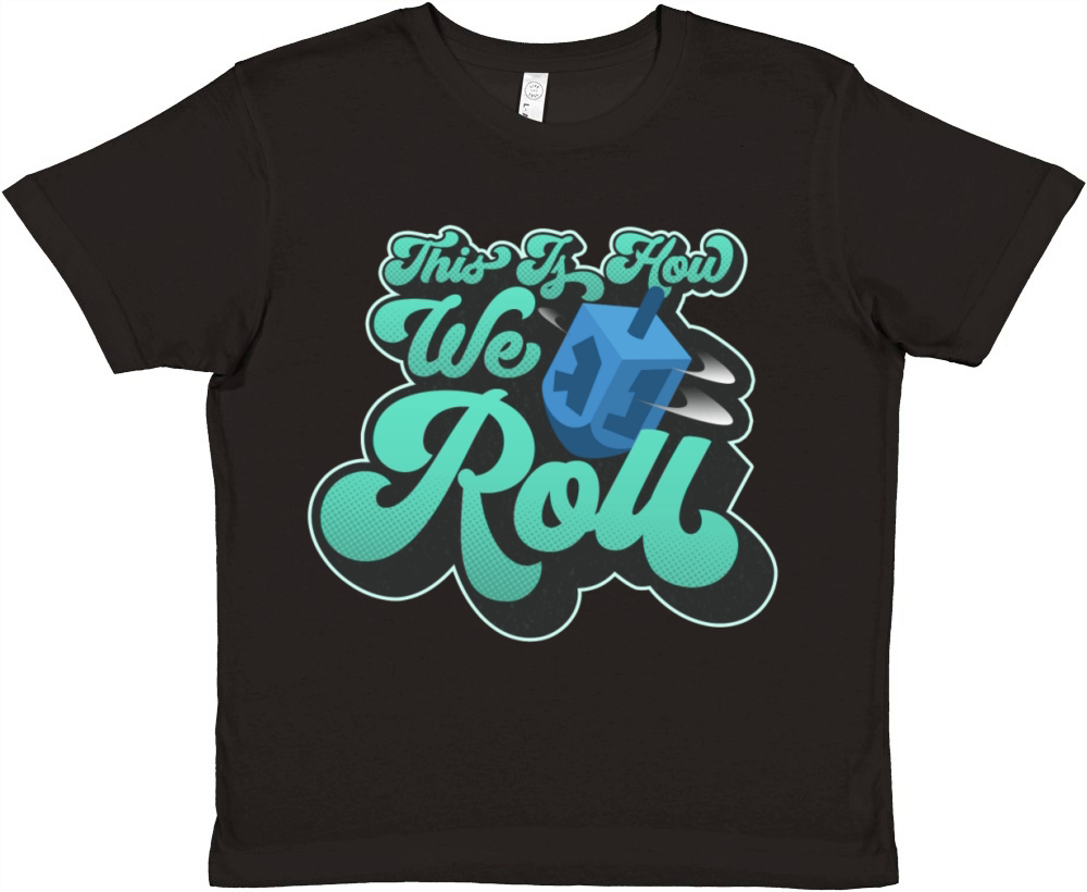 This Is How We Roll Hanukkah Dreidel Premium Kids Crewneck T-shirt