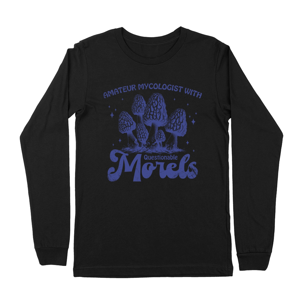 Amateur Mycologist with Morels L vBlue GR Premium Long Sleeve