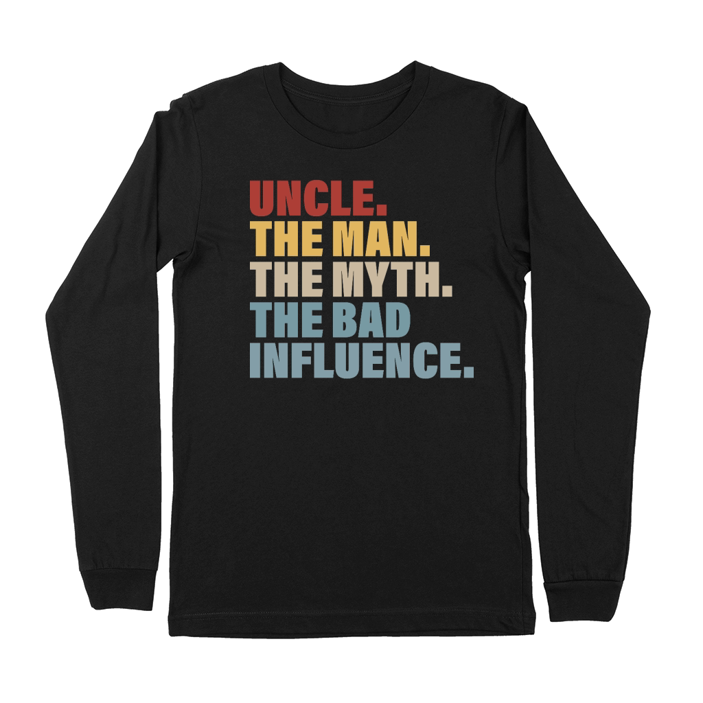 Vintage Fun Uncle Man Myth Bad Influence Funny Premium Long Sleeve