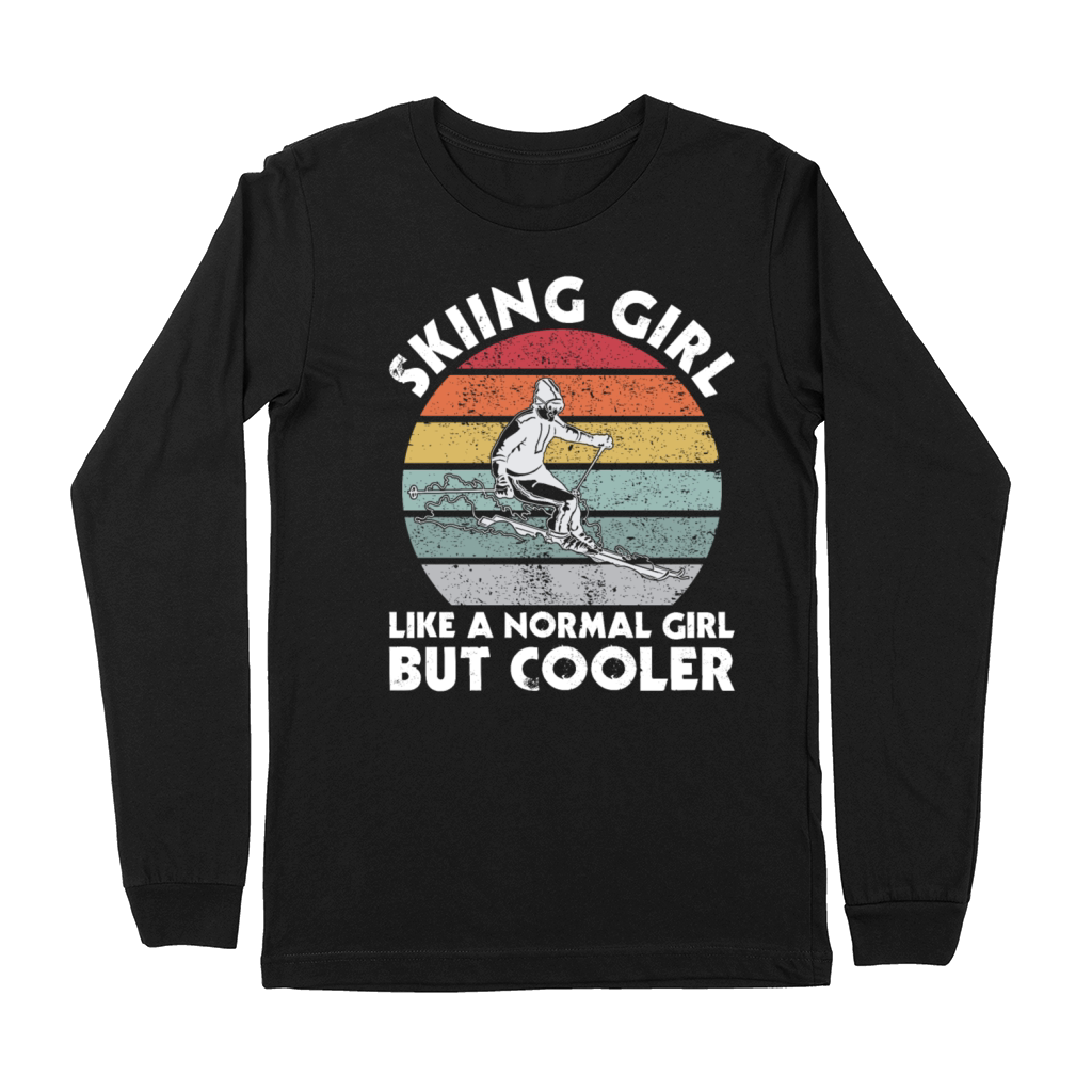 Vintage Skiing Girl Like A Normal Girl But Cooler Premium Long Sleeve