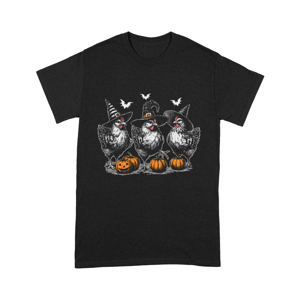 Chicken Witches Funny Halloween D Color Premium T-shirt