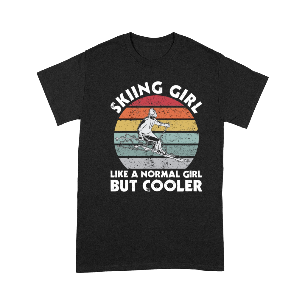 Vintage Skiing Girl Like A Normal Girl But Cooler Premium T-shirt