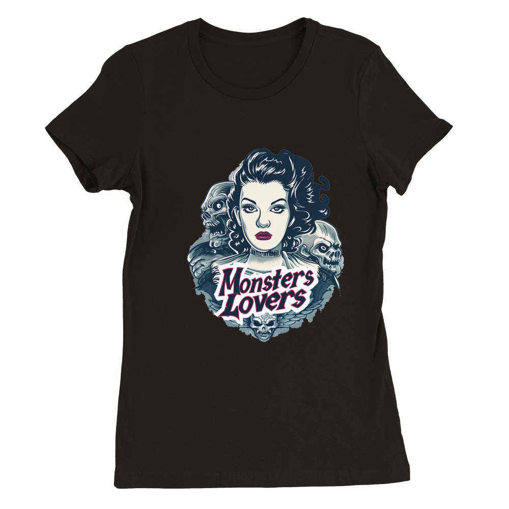 Monster Lover Vintage Halloween 4 Premium Womens Crewneck T-shirt