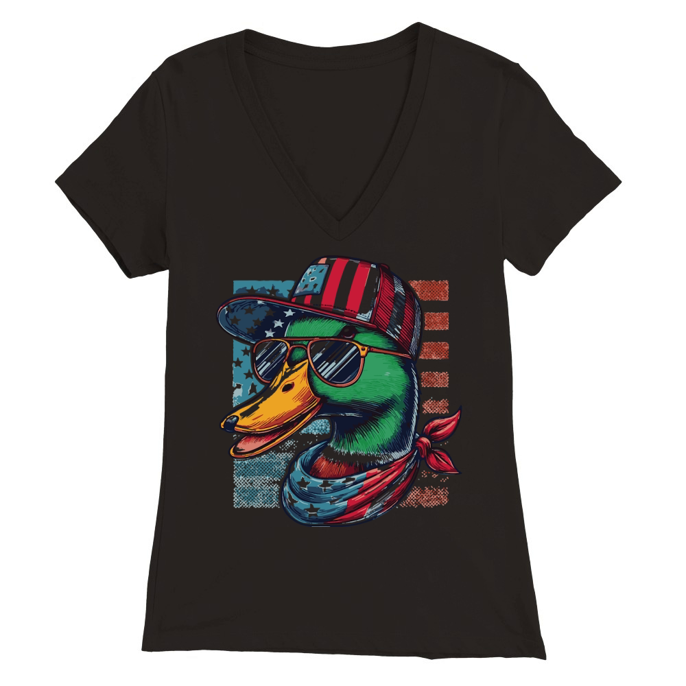 4th of July Mallard Premium Womens V-Neck T-shirt