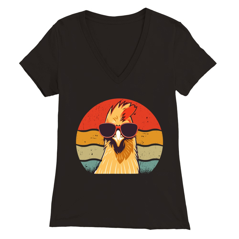 Chicken Sublimation Cool Rooster We Premium Womens V-Neck T-shirt
