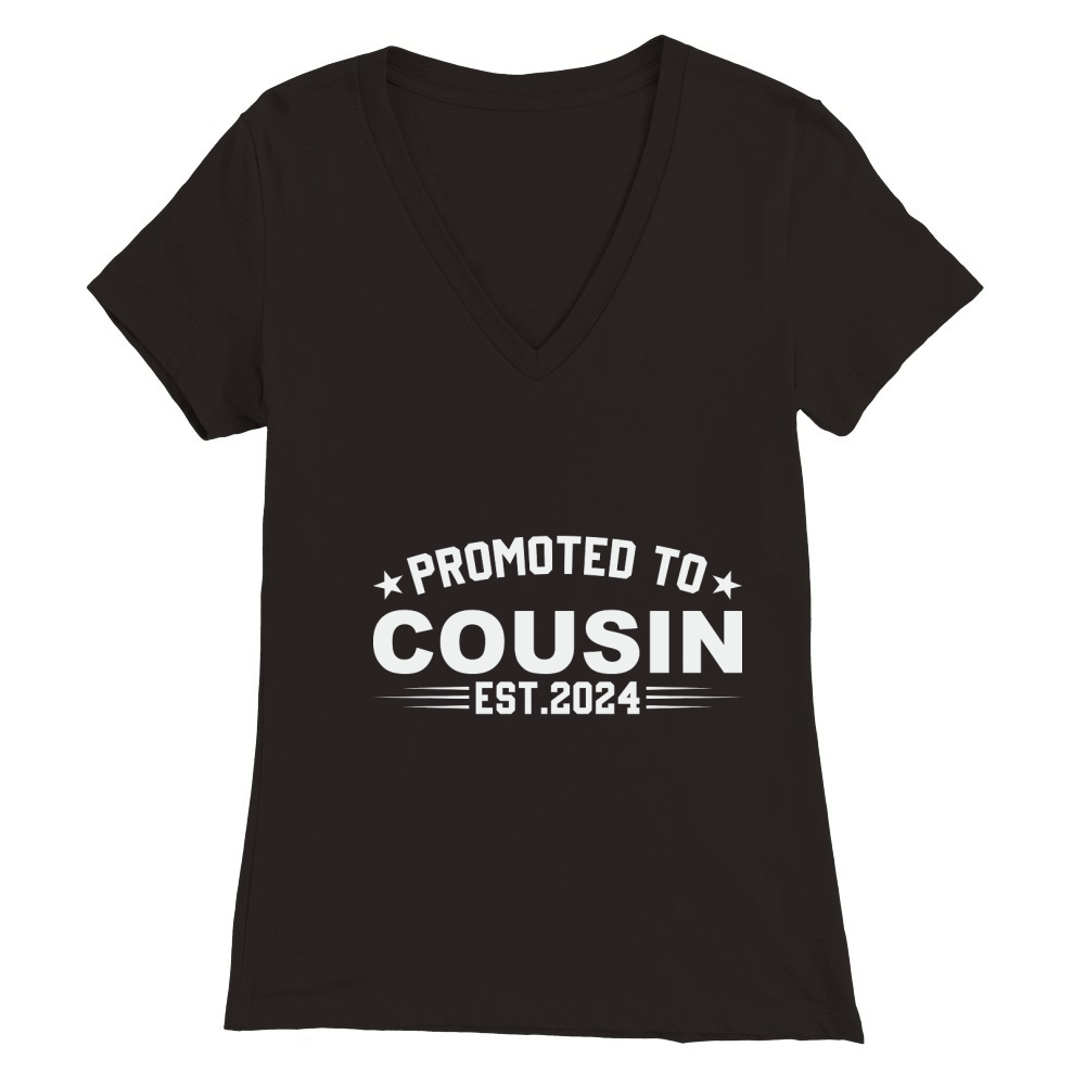 Promoted to cousin est.2024 Premium Womens V-Neck T-shirt