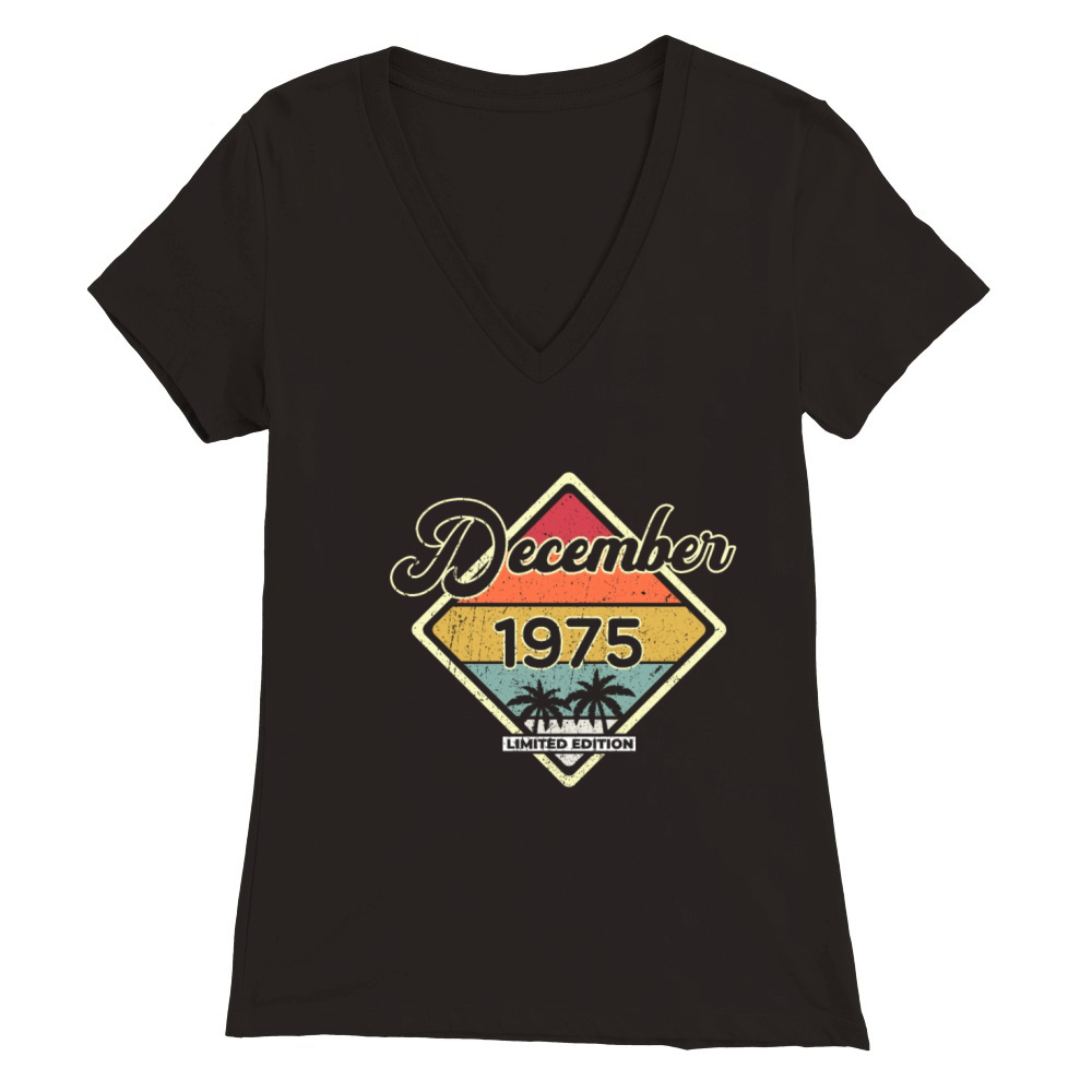 Vintage 45th Birthday December 1975 Sports Gift Premium Womens V-Neck T-shirt