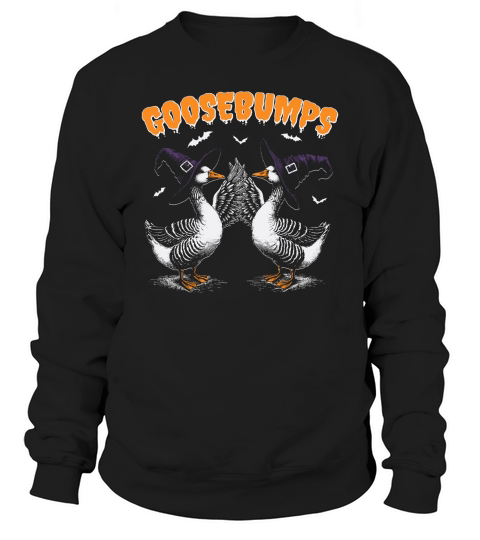 0502 Goosebumps Halloween Witch Goose D Color Sweatshirt Unisex