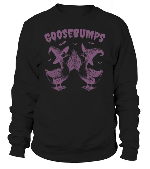 Goosebumps Halloween Witch Goose L Purple Sweatshirt Unisex
