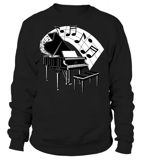 piano with music notes Sweatshirt Unisex