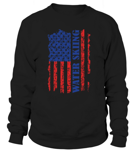 Water Skiing American Flag 4th of July Sweatshirt Unisex