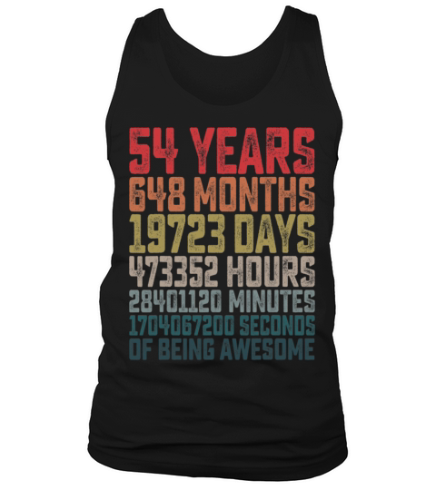 54th Birthday Shirt Vintage Retro Countdown Tank Top Unisex