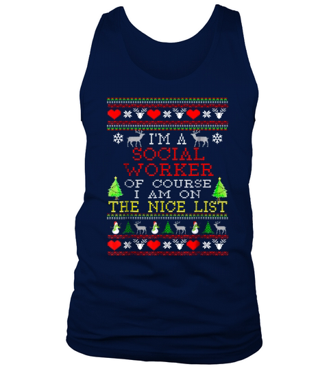 Gift For Social Worker Ugly Christmas Tank Top Unisex