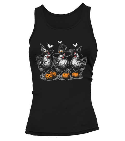 Chicken Witches Funny Halloween D Color Tank top Woman