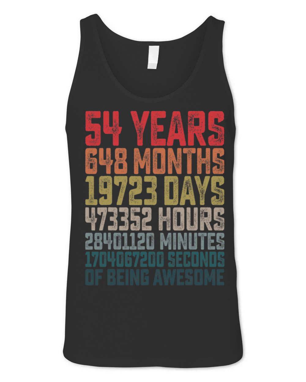 54th Birthday Shirt Vintage Retro Countdown Unisex Jersey Tank