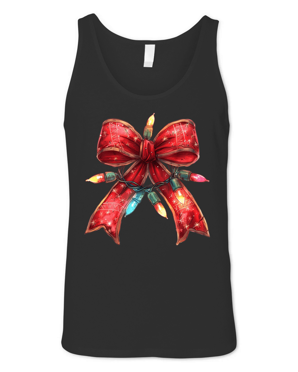 Christmas Light Red Coquette Bow 2 Unisex Jersey Tank