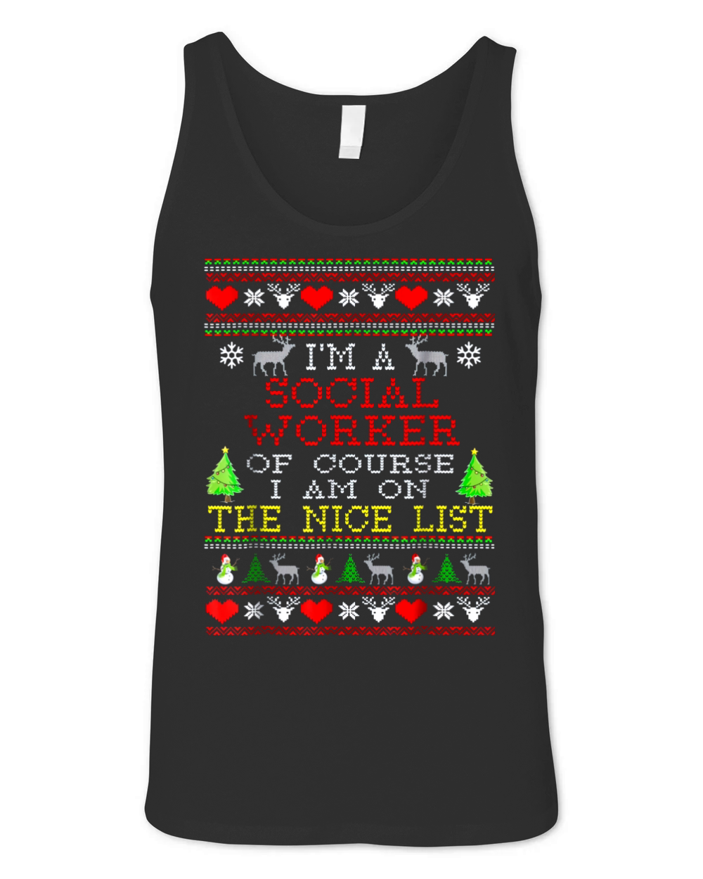 Gift For Social Worker Ugly Christmas Unisex Jersey Tank