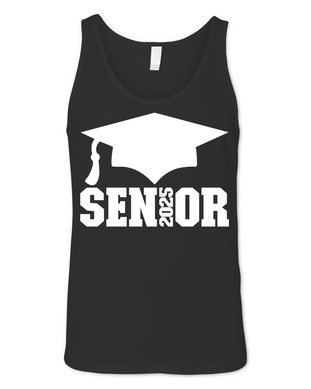 Senior 2025 with cap white Unisex Jersey Tank
