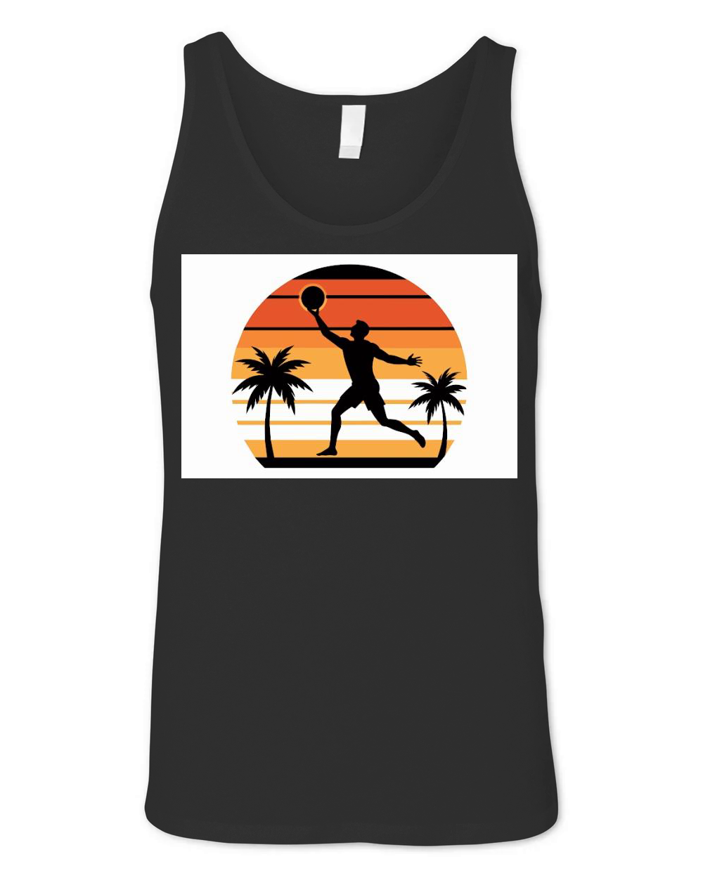 vibes t shirt design  black silhouette of volleyba (11) Unisex Jersey Tank