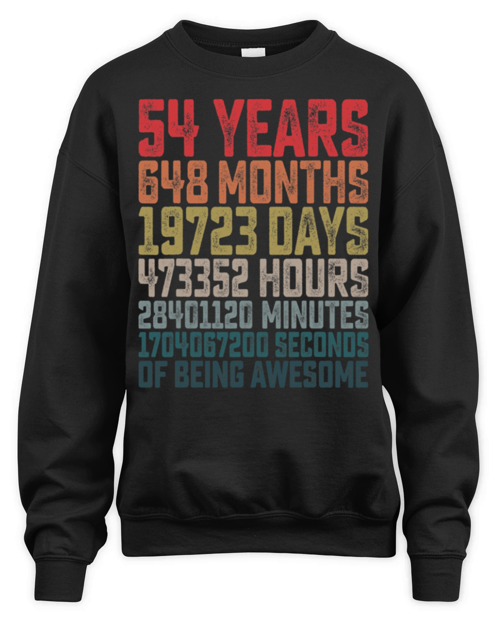 54th Birthday Shirt Vintage Retro Countdown Unisex Premium Crewneck Sweatshirt