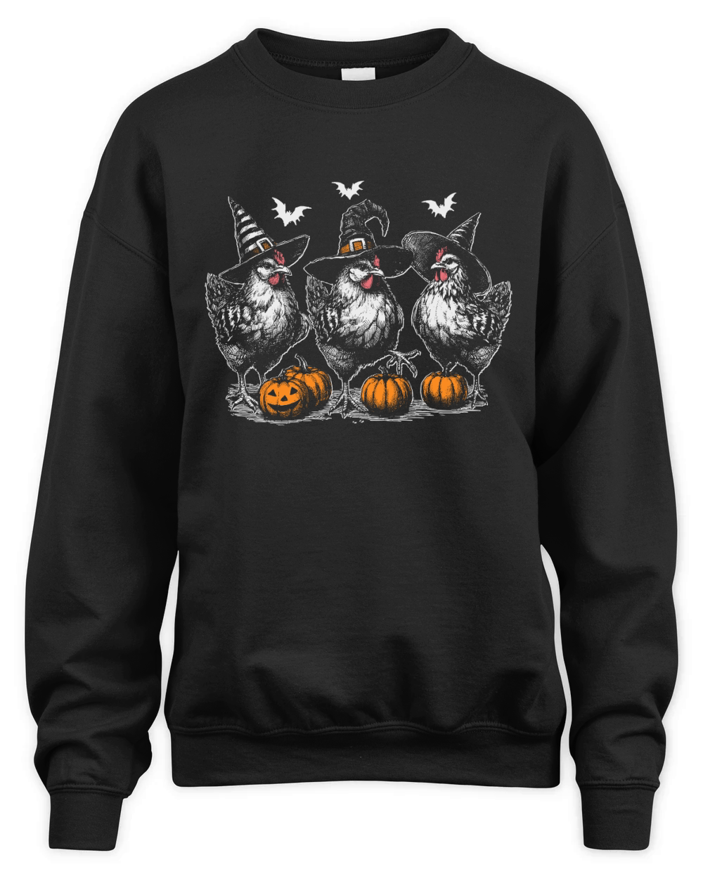 Chicken Witches Funny Halloween D Color Unisex Premium Crewneck Sweatshirt