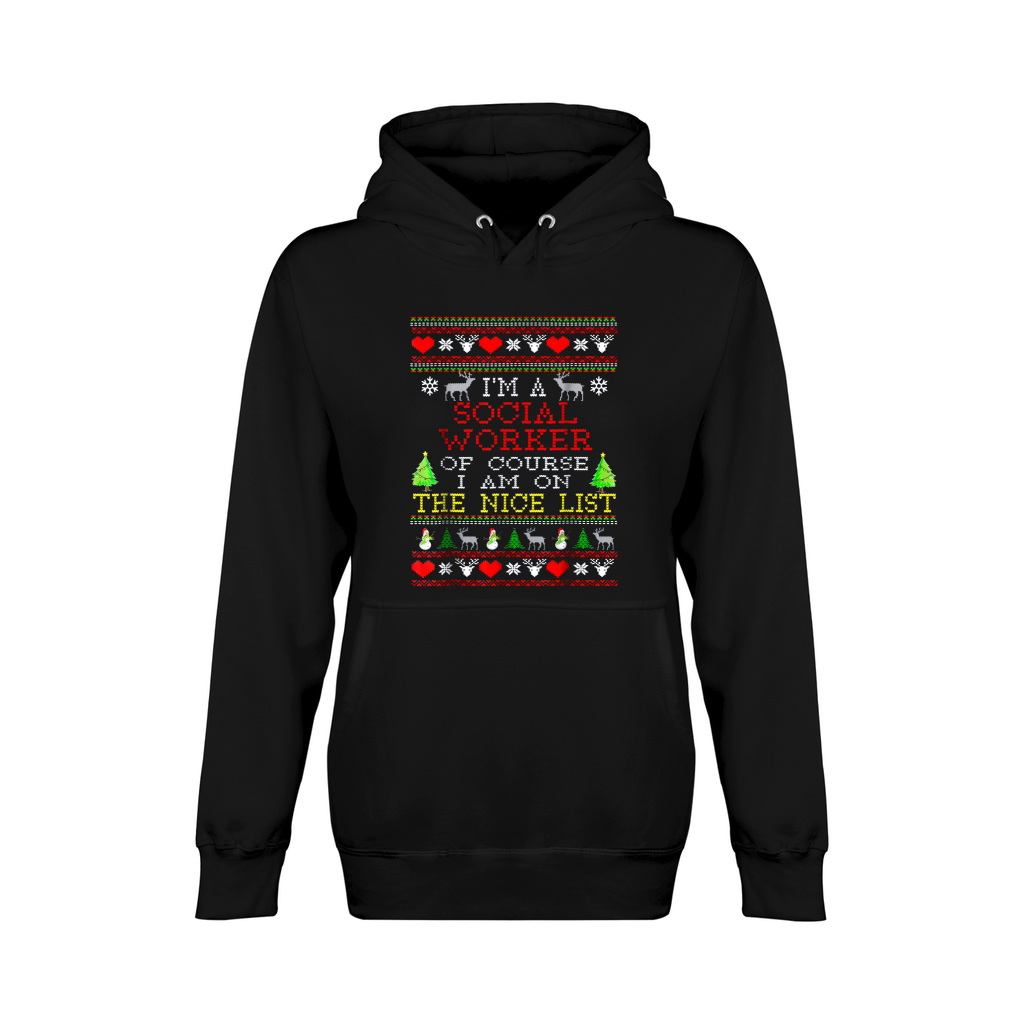 Gift For Social Worker Ugly Christmas Unisex Premium Pullover Hoodie