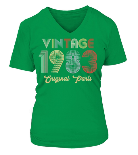 38th Birthday Vintage 1983 Original Parts V-neck T-Shirt Woman