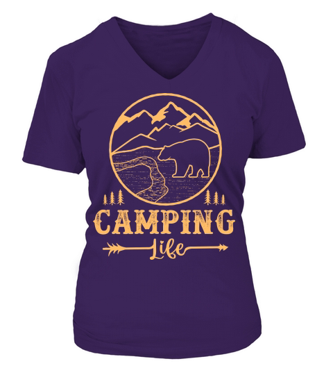 Camping Lile V-neck T-Shirt Woman