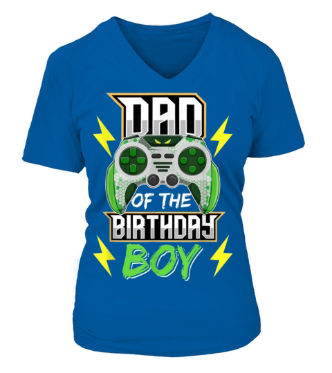 Dad of the Birthday Boy Video Game Birthday V-neck T-Shirt Woman