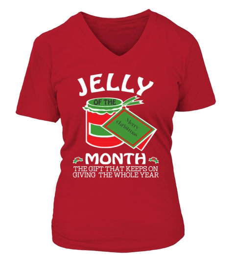 Funny Christmas Shirt Jelly of the Month Club V-neck T-Shirt Woman