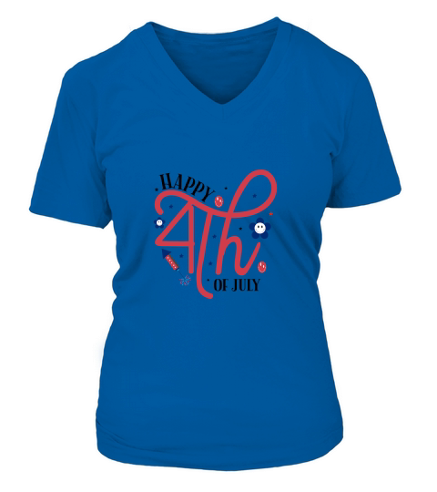 Happy 4th Of July 1 03 V-neck T-Shirt Woman