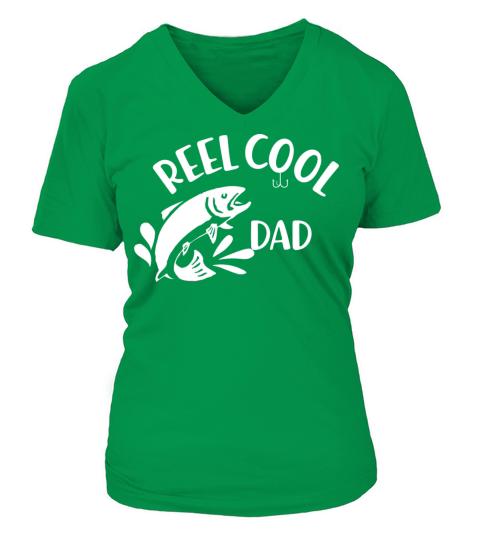 Reel Cool Dad - Dad Fishing Gift V-neck T-Shirt Woman