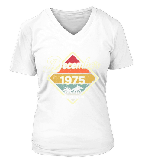 Vintage 45th Birthday December 1975 Sports Gift V-neck T-Shirt Woman
