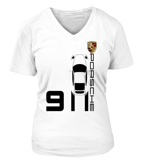 Vintage 911 Porsche Sports Car V-neck T-Shirt Woman